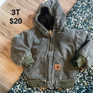 Carhartt Olive Hooded Jacket for Kids